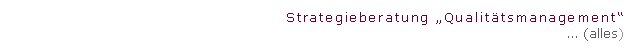 Textfeld: Strategieberatung „Qualittsmanagement“ … (alles)